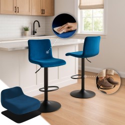 Taburete de bar Hoover Velvet B Blue