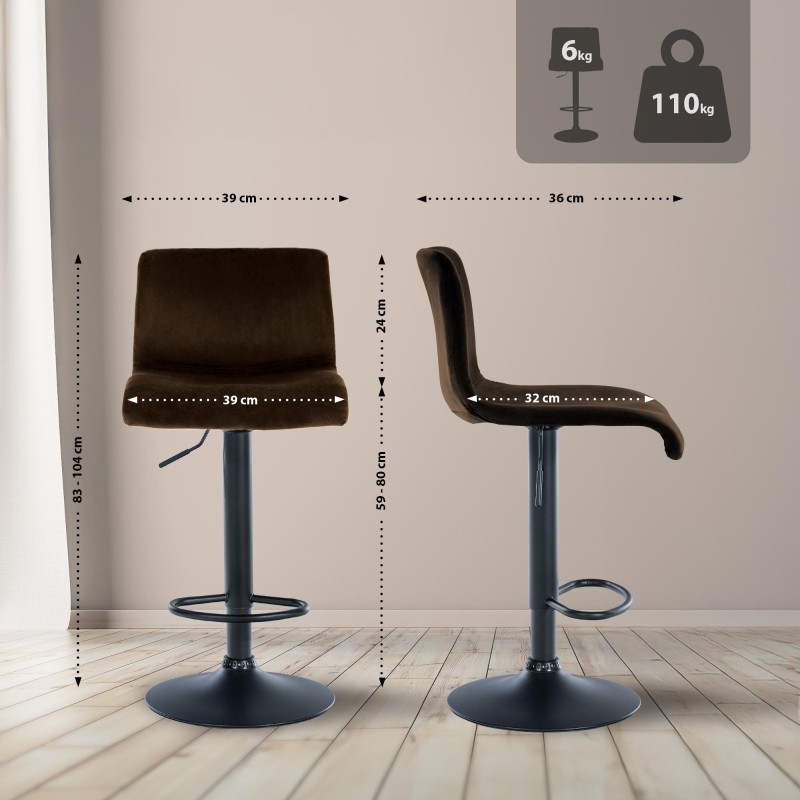 Taburete de bar Hoover Velvet B marrón