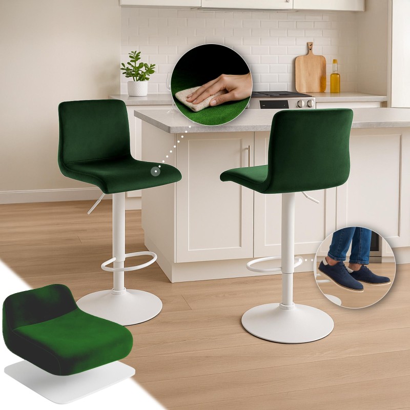 Taburete de bar Hoover Velvet W Green