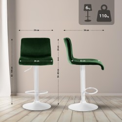 Taburete de bar Hoover Velvet W Green