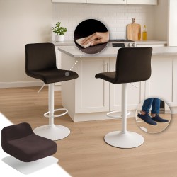 Taburete de bar Hoover W de terciopelo marrón