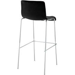 Taburete de bar Hoover Velvet de 4 patas, cromado negro