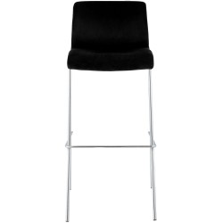 Taburete de bar Hoover Velvet de 4 patas, cromado negro
