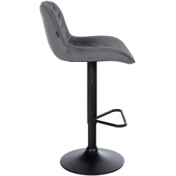 Juego de 2 taburetes de bar Kasson de terciopelo gris oscuro
