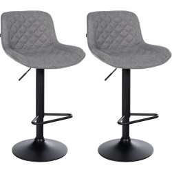 Juego de 2 taburetes de bar Kasson en tela gris oscuro