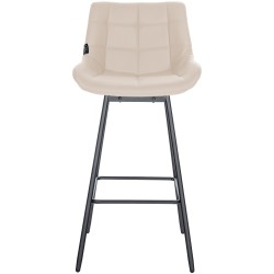 Juego de 4 taburetes de bar giratorios de piel sintética color crema Weston