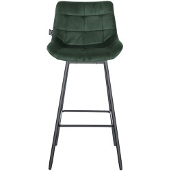 Juego de 4 taburetes de bar giratorios Weston en terciopelo verde oscuro
