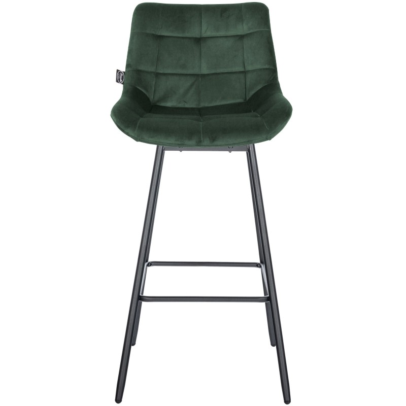 Juego de 4 taburetes de bar giratorios Weston en terciopelo verde oscuro