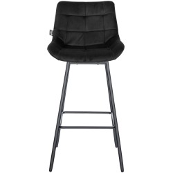 Juego de 4 taburetes de bar giratorios de terciopelo negro Weston
