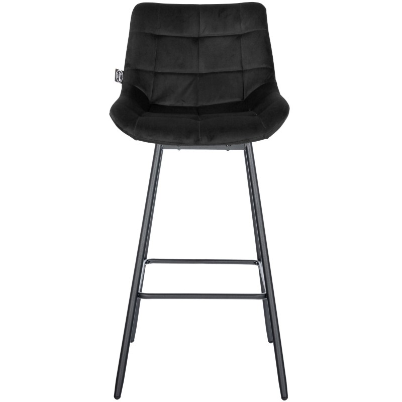 Juego de 4 taburetes de bar giratorios de terciopelo negro Weston