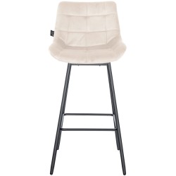 Juego de 4 taburetes de bar giratorios de terciopelo crema Weston