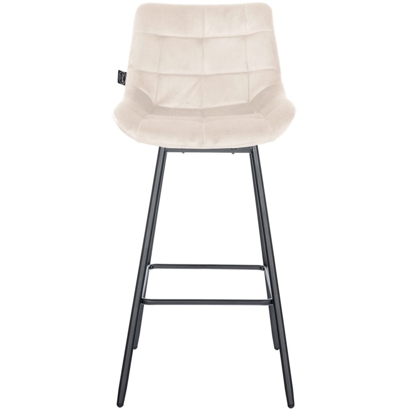 Juego de 4 taburetes de bar giratorios de terciopelo crema Weston