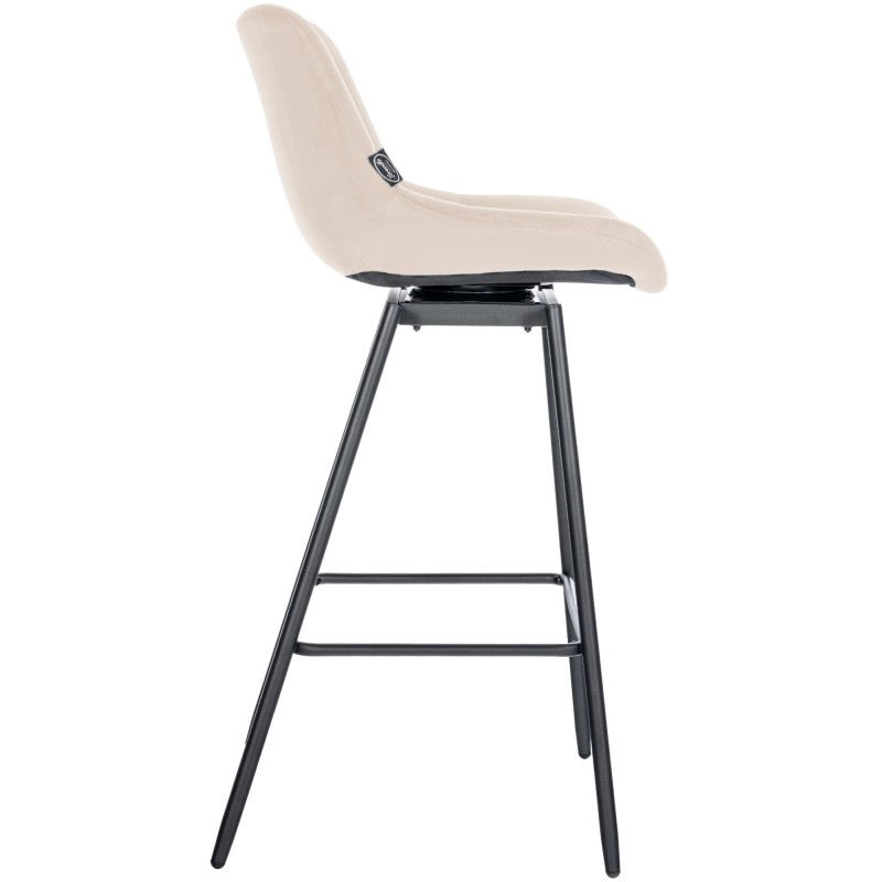 Juego de 4 taburetes de bar giratorios de terciopelo crema Weston