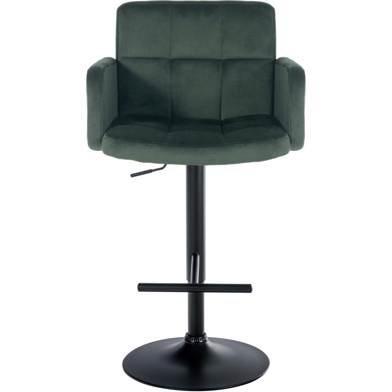 Juego de 2 taburetes de bar Los Ángeles en terciopelo negro y verde oscuro