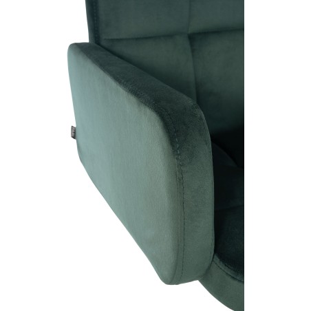 Juego de 2 taburetes de bar Los Ángeles en terciopelo verde oscuro y cromo