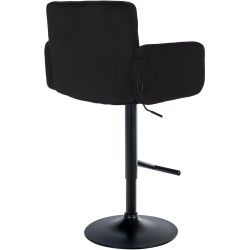 Juego de 2 taburetes de bar Los Ángeles en terciopelo negro