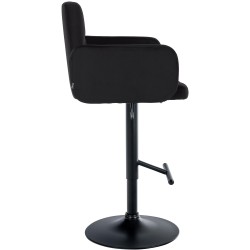 Juego de 2 taburetes de bar Los Ángeles en terciopelo negro