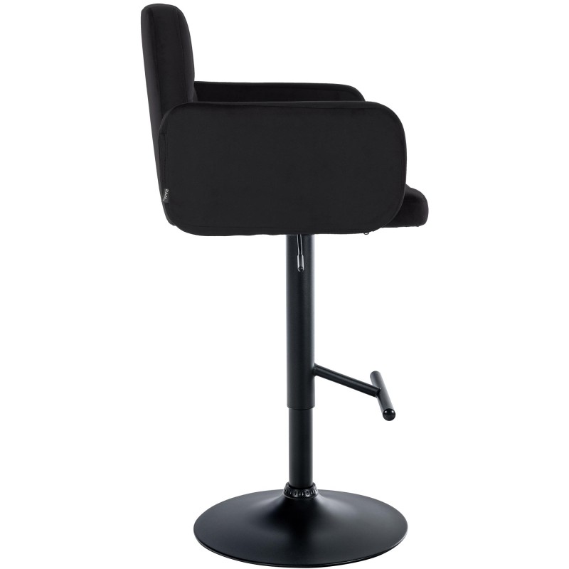 Juego de 2 taburetes de bar Los Ángeles en terciopelo negro