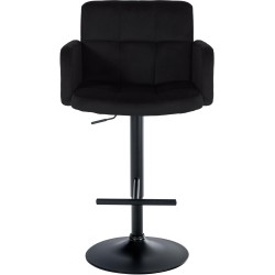 Juego de 2 taburetes de bar Los Ángeles en terciopelo negro