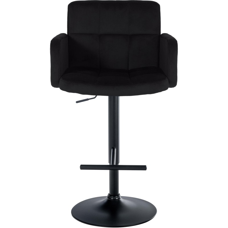 Juego de 2 taburetes de bar Los Ángeles en terciopelo negro