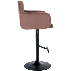 Juego de 2 taburetes de bar Los Ángeles en terciopelo negro y marrón