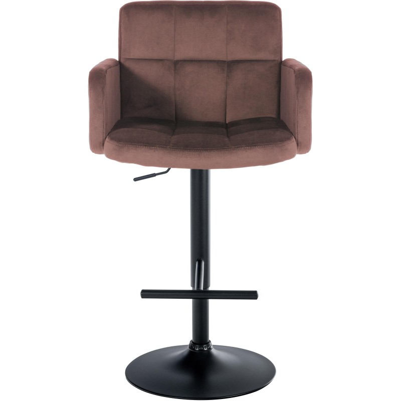 Juego de 2 taburetes de bar Los Ángeles en terciopelo negro y marrón