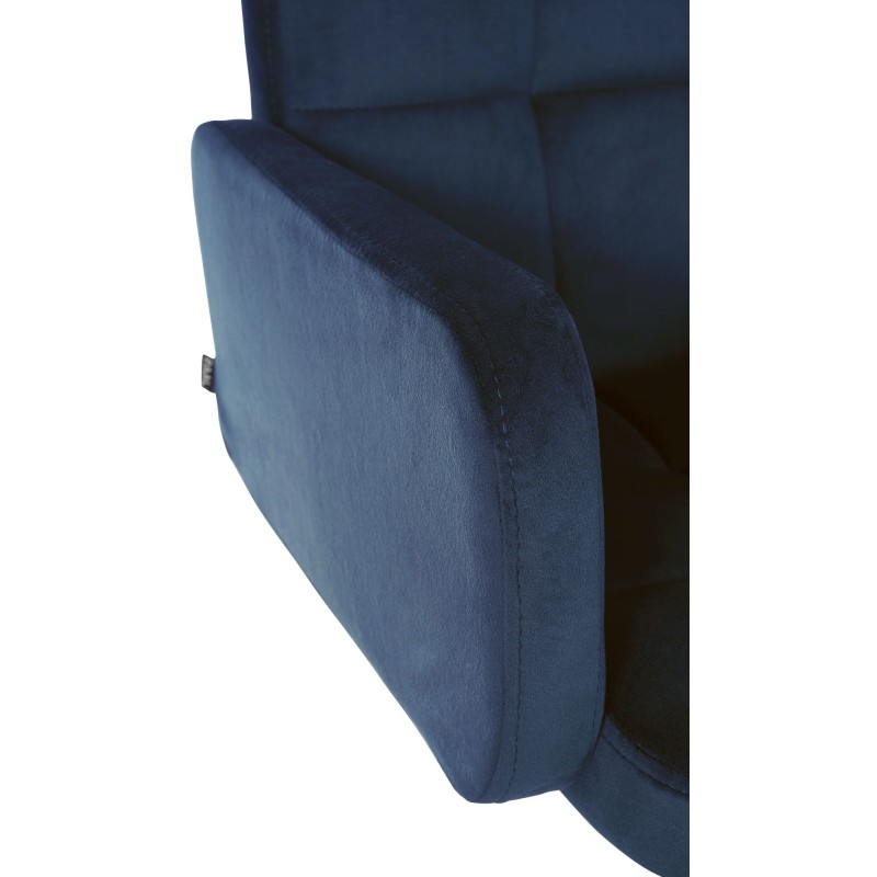 Juego de 2 taburetes de bar Los Ángeles en terciopelo azul cromado