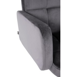 Juego de 2 taburetes de bar Los Ángeles en terciopelo blanco y gris oscuro