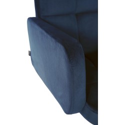 Juego de 2 taburetes de bar Los Ángeles en terciopelo blanco y azul