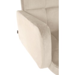 Juego de 2 taburetes de bar de terciopelo blanco crema Los Ángeles