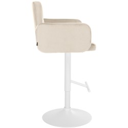 Juego de 2 taburetes de bar de terciopelo blanco crema Los Ángeles