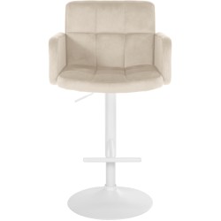 Juego de 2 taburetes de bar de terciopelo blanco crema Los Ángeles