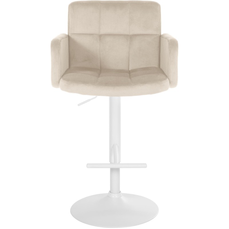 Juego de 2 taburetes de bar de terciopelo blanco crema Los Ángeles