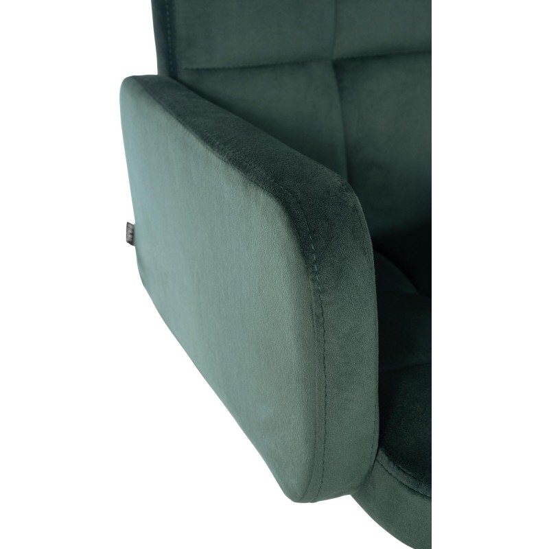 Juego de 2 taburetes de bar Los Ángeles en terciopelo blanco y verde oscuro