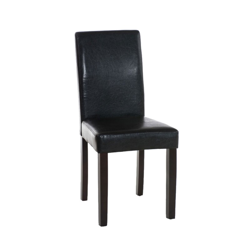 Silla de comedor Ina marrón oscuro y negra