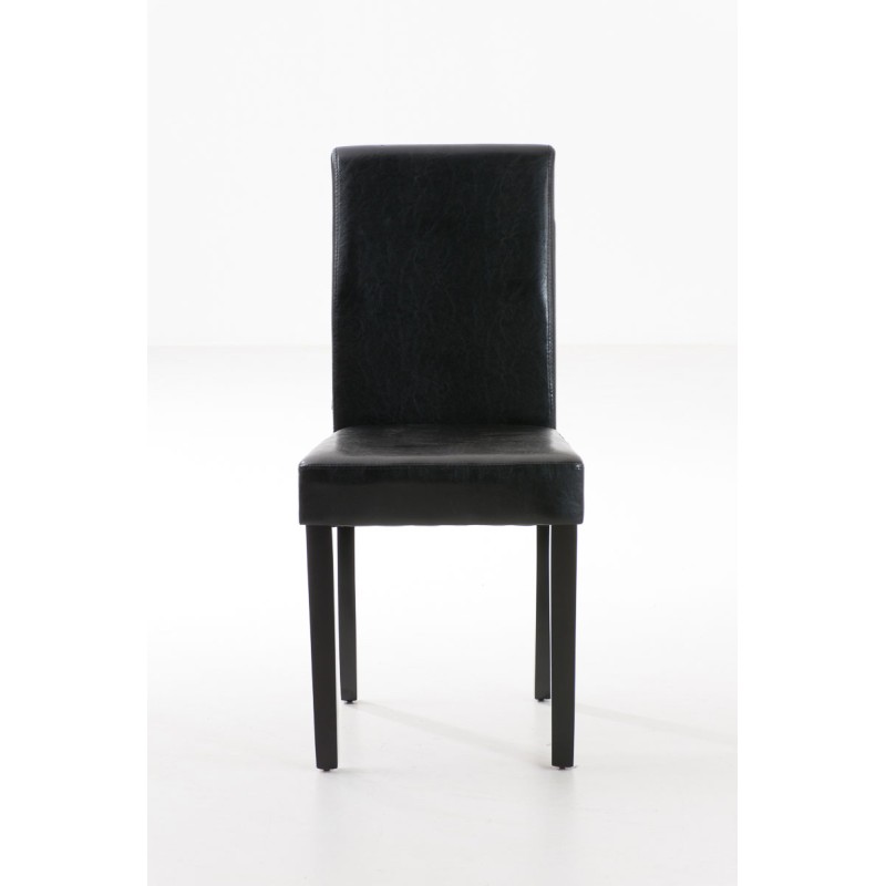 Silla de comedor Ina marrón oscuro y negra
