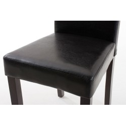 Silla de comedor Ina marrón oscuro y negra