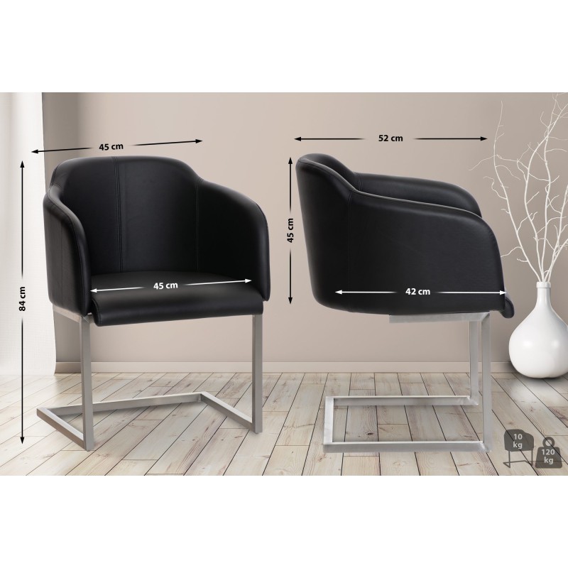 Silla de comedor negra Magnus