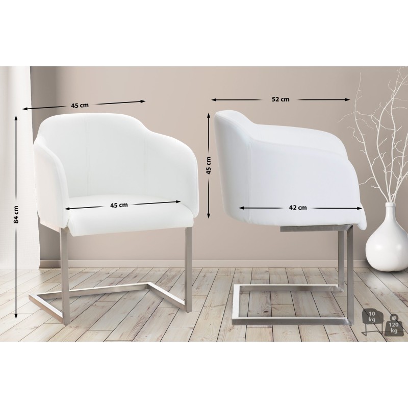 Silla de comedor blanca Magnus