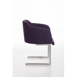 Silla de comedor Magnus en tela violeta