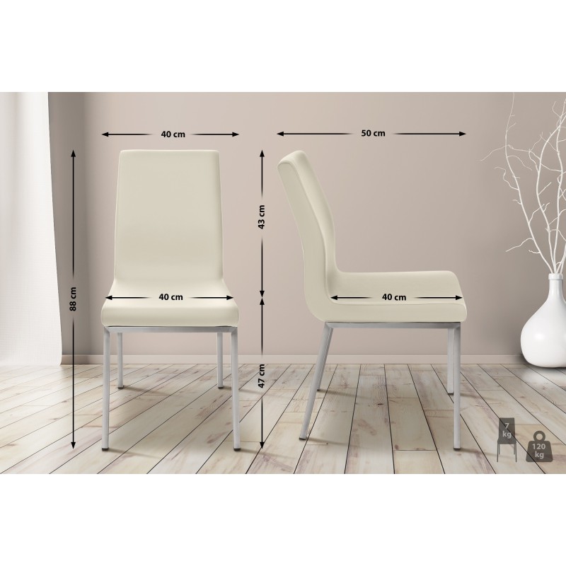 Silla de comedor Colmar color crema