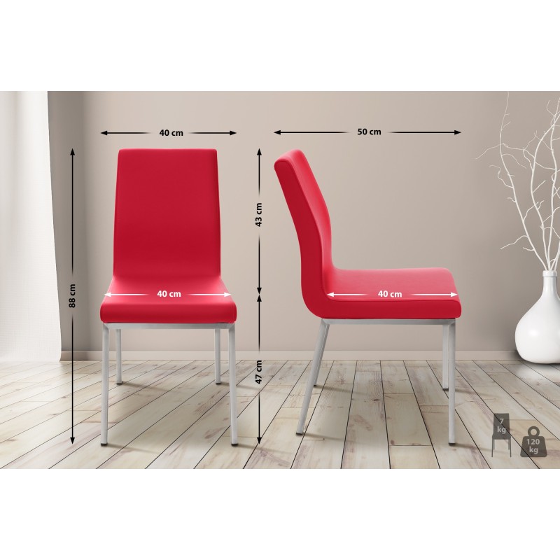Silla de comedor roja Colmar