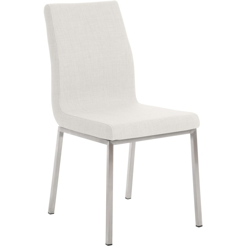 Silla de comedor Colmar de tela blanca