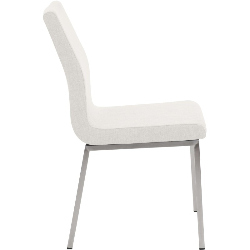 Silla de comedor Colmar de tela blanca