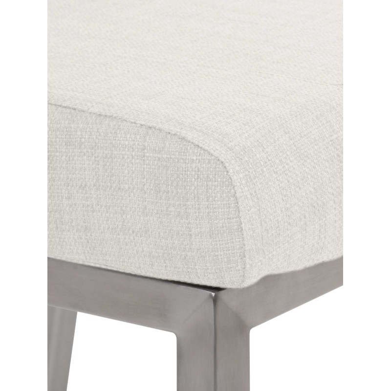 Silla de comedor Colmar de tela blanca