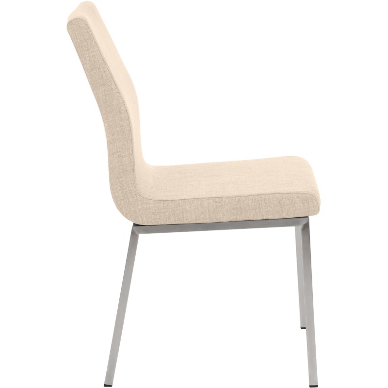 Silla de comedor Colmar de tela color crema