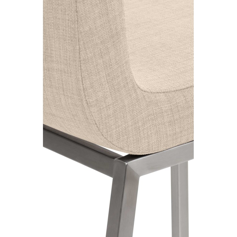 Silla de comedor Colmar de tela color crema