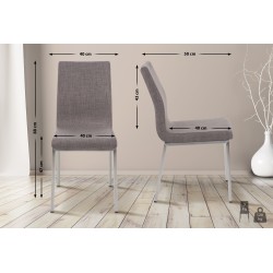 Silla de comedor Colmar en tela gris