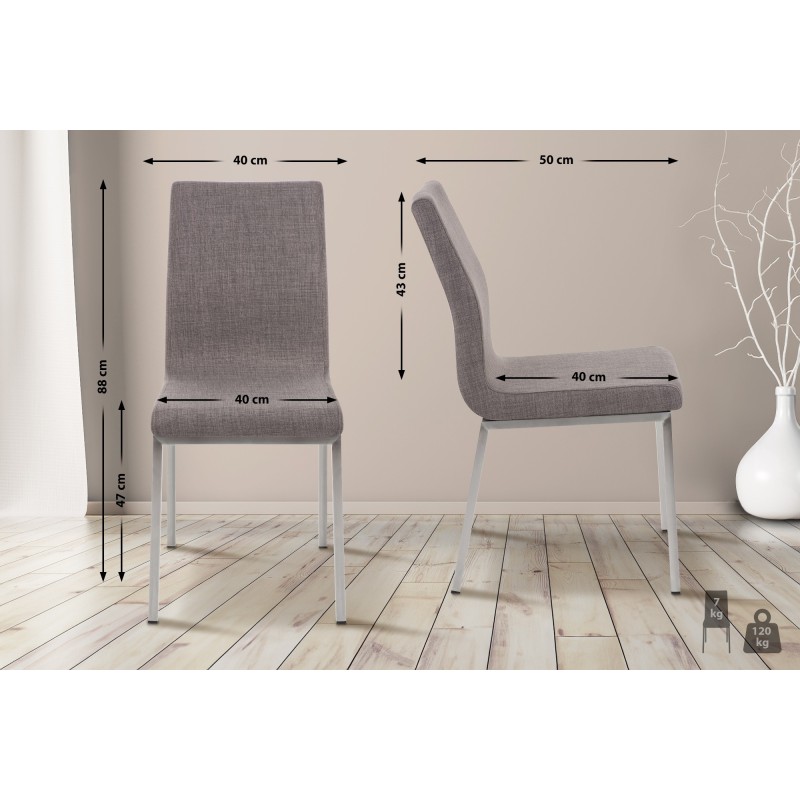 Silla de comedor Colmar en tela gris Silla de comedor Colmar en tela gris