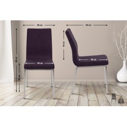 Silla de comedor Colmar de tela morada
